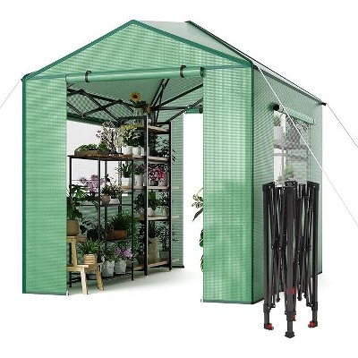 Coucheta Portable Pop-Up Greenhouse Collection - with PE Cover, Zippered Doors & Mesh Windows for All Seasons, Multiple Sizes