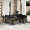 vidaXL 7 Piece Patio Sofa Set with Cushions - Gray Poly Rattan without Storage - 2 of 4