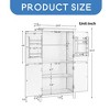 Elegant Bathroom Floor Storage Cabinet, Bathroom Storage Unit, Freestanding Cabinet with 4 Doors, Adjustable Shelves - Leovsnove - 3 of 4