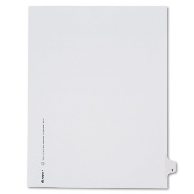 Avery Allstate-Style Legal Exhibit Side Tab Divider Title: 3 Letter White 25/Pack 82201