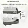 6-Piece Outdoor Rattan Modular Sectional Sofa Set with Adjustable Seat, Storage Box, and Dining Table - 3 of 4