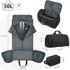 Convertible 2-in-1 Carry On Garment Duffle Bag, Hanging Suitcase with Toiletry Bag for Men Women - 3 of 4
