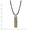 Chisel Stainless Steel Antiqued and with Yellow IP-plated Accent Star of David Pendant on a 20" Leather Cord Necklace - 4 of 4