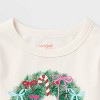 Toddlers 2pk Adaptive Long Sleeve Christmas 'Wreath/Puppy' Graphic T-Shirt - Cat & Jack™ Cream/Red - 3 of 3