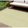 Yellow And Ivory Geometric Washable Indoor Outdoor Area Rug - 2 of 4