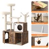 Litter Box Enclosure with Cat Tree Tower & Condo - Hidden Pet Washroom with Sisal Scratching Post, Hammocks, Condo, Multi Platform, Soft Plush Perch - 4 of 4