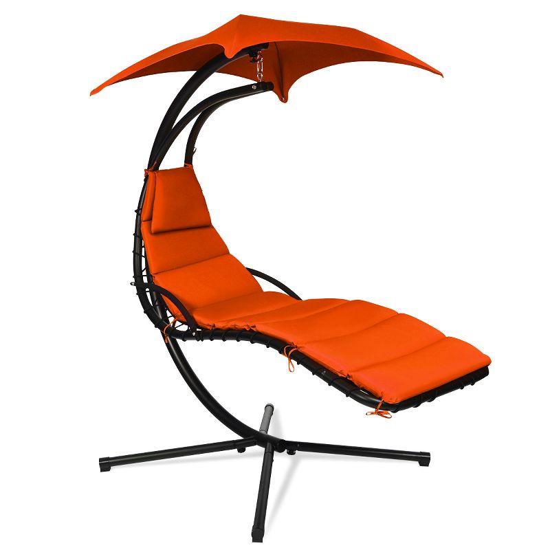 Tangkula Patio Hammock Chair Floating Hanging Chaise Lounge Chair W/ Canopy, 3 of 10