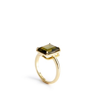 Vera Bradley Women's Outlet 14k Gold Plated Emerald Cut Gemstone Ring