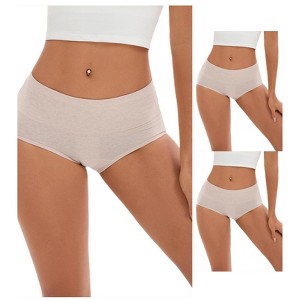 INSPIRE CHIC 3 Pcs Women's Plus Size High Waist Tummy Control Briefs Butt Lifter Control Panties - 1 of 4