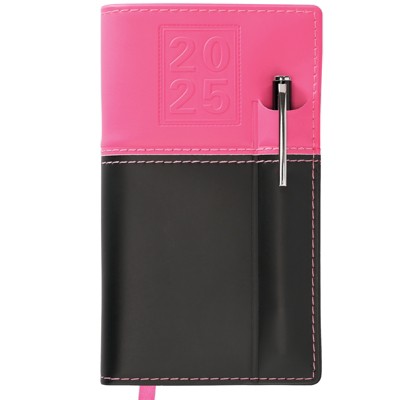 Global Printed Products 14 Month Pocket Planner With Pen CY 2025 (Pink)