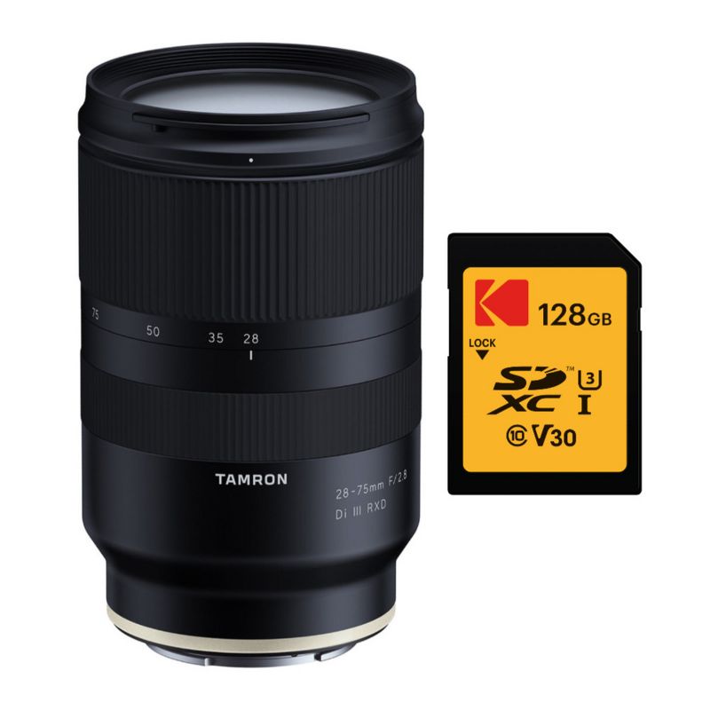Tamron 28-75mm F/2.8 Di III RXD Lens for Sony E with Kodak 128GB Memory Card, 1 of 4