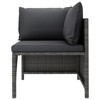 VidaXL 5 Piece Patio Sofa Set with Cushions Gray Poly Rattan - 4 of 4