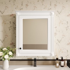 HDZNVF Wall Mounted Bathroom Storage Cabinet with Mirror, Over the Toilet Space Saver Cabinet - 1 of 4