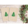 Linum Home Textiles Christmas Three Trees - Embroidered Luxury 100% Turkish Cotton Hand Towels (Set of 2) - 2 of 3