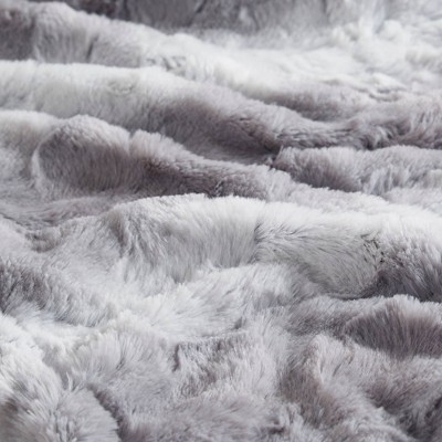 50"x64" Marselle Faux Fur Electric Wrap with Built In Controller Gray