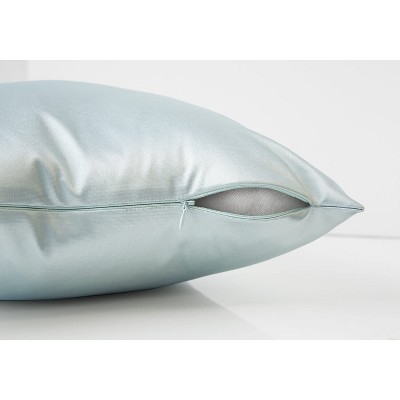 Mint Green Satin 18" Square Accent Pillow Set