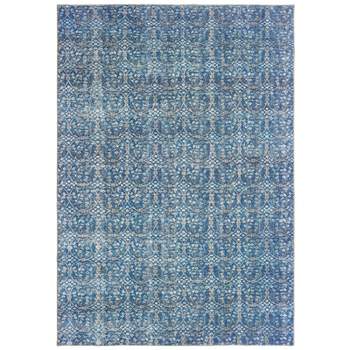 Scarlett Floral Panel Area Rug Blue/Brown - Captiv8e Designs