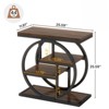 FONTOI 4-Tier End Table, 25.59" Industrial Side Table with Storage Shelves, Small Snack Table for Couch, Rustic Brown, 11.81"*26.18"*25.59" - 2 of 4