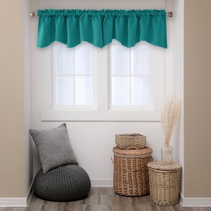 Deconovo Scalloped Rod Pocket Valance – Semi-Sheer Light-Filtering Curtain Panel - 1 of 4