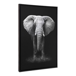 Kate & Laurel All Things Decor 28"x38" Sylvie Elephant Safari Metallic Canvas Art: Modern Decor - 1 of 4
