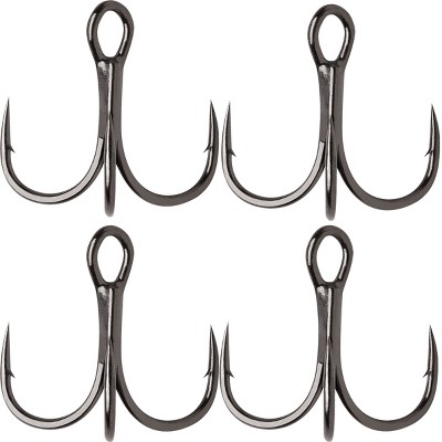 VMC Bladed Hybrid Treble Short Fishing Hook 2-Pack - Black Nickel