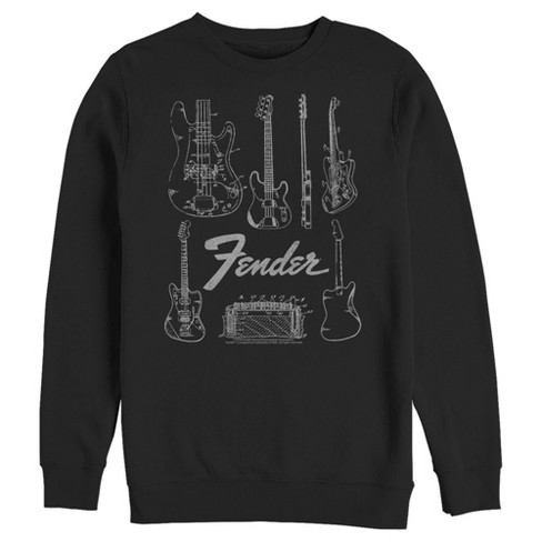 Men's Fender Guitar Chart Sweatshirt - Black - 2X Large