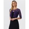 Allegra K Women's Elegant 3/4 Sleeve Sheer Floral Lace Cropped Bolero Shrugs - 3 of 4