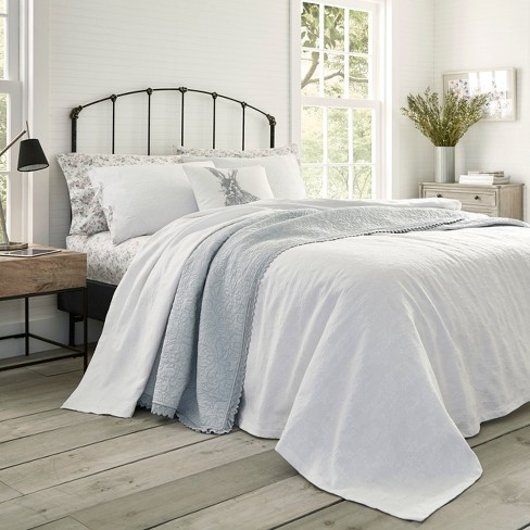 King Lilac Matelasse Coverlet Set White Laura Ashley Target