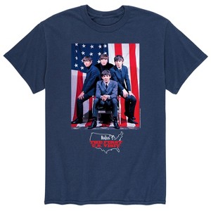 Men's - The Beatles - The First U.S. Visit American Flag Short Sleeve Graphic T-Shirt - 1 of 4