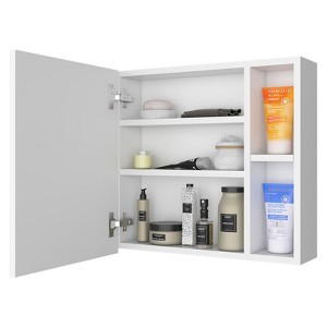 SEVOBAL Bathroom Storage Cabinets Sleek Wall Cabinet with Mirror Single Door and Open Shelf Design for Bathroom, White, 5.5"*19.6"*18.6" - 1 of 4