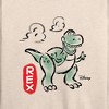 Women's - Disney - Doodle Rex Graphic Lightweight French Terry Wide Neck Long Sleeve Shirt - 2 of 4