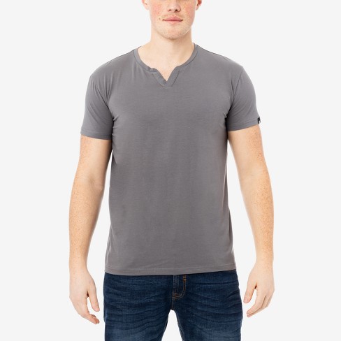 Long Sleeve Notch Neck Cotton Lycra Fitted T-Shirt