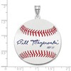Black Bow Jewelry Sterling Silver Bill Mazeroski Signature LG Enamel Baseball Pendant - 4 of 4