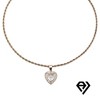 Aria Jeweler 2mm Rope Chain With Heart Diamond Pendent - 2 of 4