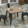 Merrick Lane Indoor/Outdoor Dining Table, 31.5" Square All Weather Poly Resin Top with Steel Base - 3 of 4