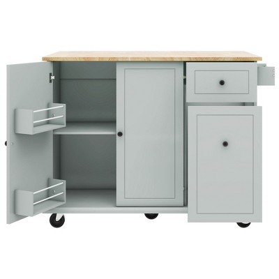 NicBex 1 Drawer Rolling Kitchen Island Cart with Drop Leaf,Kitchen Island on Wheels with Pull Out Cabinet Organizer,Island Table for Kitchen