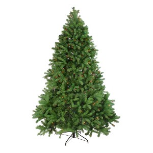 Northlight Real Touch™️ Pre-Lit Full Noble Fir Artificial Christmas Tree - 6.5' - Multi-Color Lights - 1 of 4
