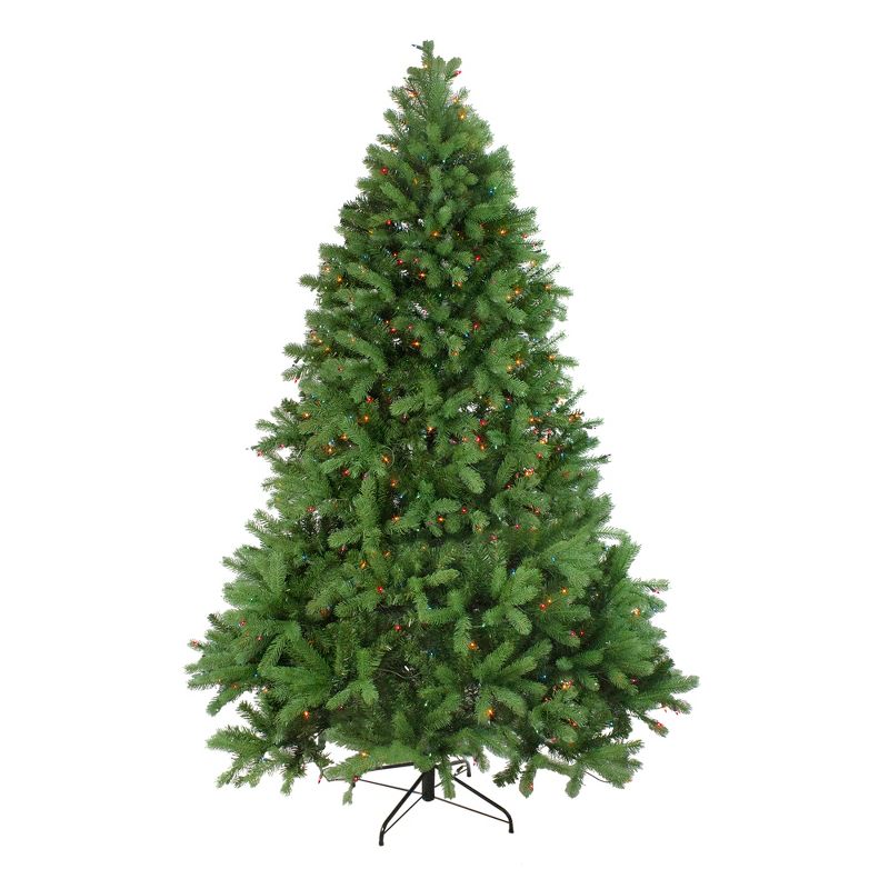 Northlight Real Touch™️ Pre-Lit Full Noble Fir Artificial Christmas Tree - 6.5' - Multi-Color Lights, 1 of 11