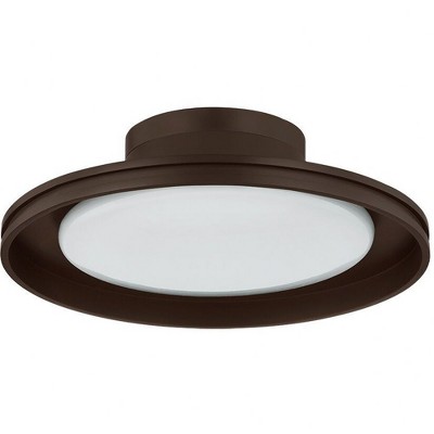 Troy Lighting Cannes 1 - Light Flush Mount in  Bronze Opal White Shade