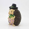 Enesco 3.5 Inch Irish Hedgehog Mini Clover Hat Animal Statues - 2 of 3