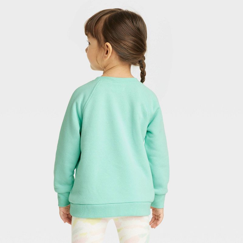 Grayson Mini Toddler Girls' Tie Waist Sweatshirt - Teal Green, 2 of 7
