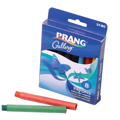 Prang Payons Non-Toxic Water Soluble Watercolor Crayon Set, Assorted Color, set of 8