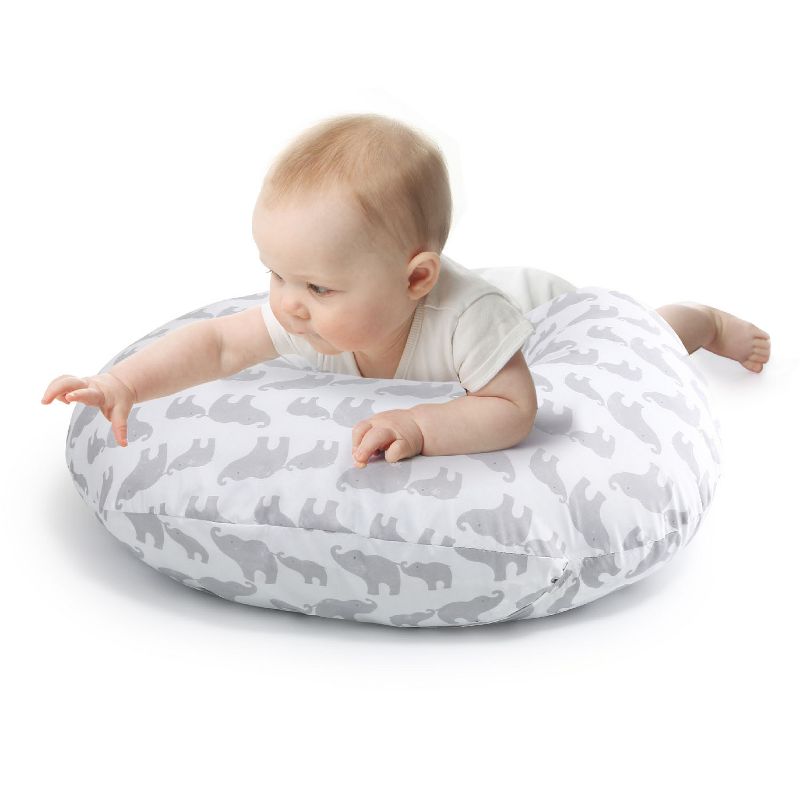 The Peanutshell Nursing Pillow for Breastfeeding, Gray and White Elephant, 5 of 9
