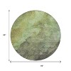 Green And Charcoal Abstract Washable Indoor Outdoor Area Rug - 3 of 4