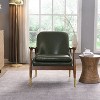 CAVINAS 29.2" Faux Leather Accent Chair with Solid Wood Frame and Brass-Tipped Legs, Arm Chair for Living Room, Bedroom - 2 of 4