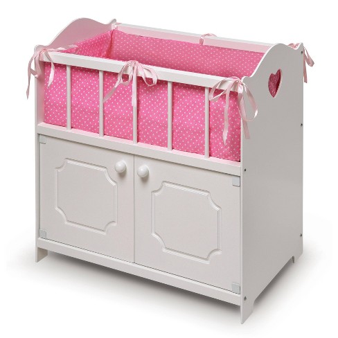 Badger Basket Starlights Metal Doll Crib With Canopy Bedding Storage And  Led Lights - Pink/white/stars : Target