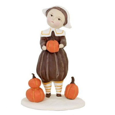 Dee Foust-Harvey 7.5" Patrice Pilgrim Thanksgiving Pumpkins Fall  -  Decorative Figurines