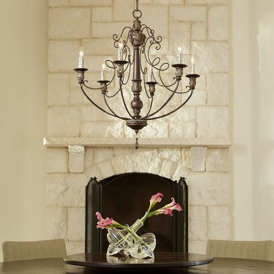 Vintage Copper 6-Light Candelabra Chandelier