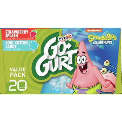 Yoplait Go-Gurt Strawberry/Cotton Candy Fat Free Kids&#39; Yogurt - 40oz/20ct