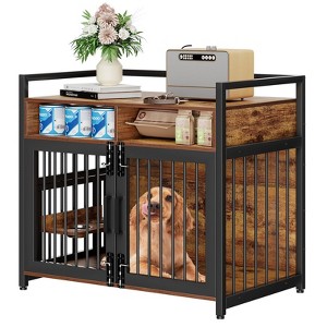 Wooden Dog Crate Furniture for Large Dogs, Heavy Duty Dogs Kennel Furniture with 2 Drawers Storage - 1 of 4